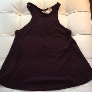 Free People Plum colored Ribbed halter tank